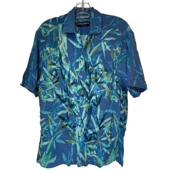 Jams World Mens Shirt Small blue small hawaiian tropical M630RE-HAIK Haiku - Picture 10 of 10